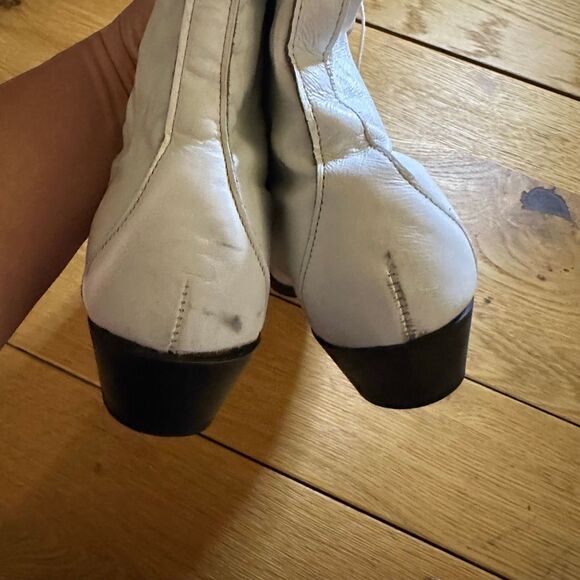 Vintage Laredo prairie dove lace-up western boots white 9 - Picture 7 of 11